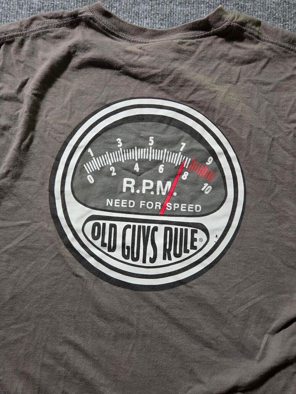 Old Guys Rule RPM Graphic Cotton T-Shirt Large Brown